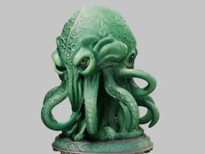 Detailed 3D model of Cthulhu Low-poly 3D model