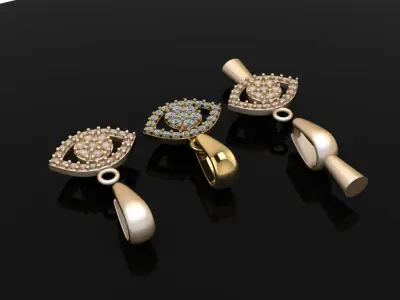 EVIL EYE DIAMOND PENDANT 3D print model