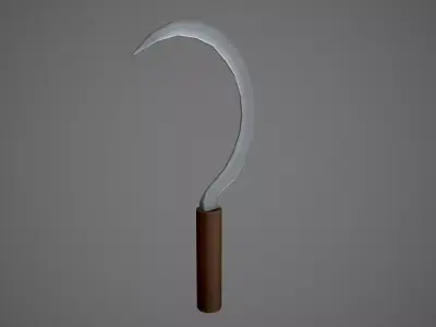 Stylized Sickle Free low-poly 3D model