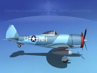 Republic P-47D Thunderbolt V06 3D model