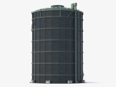 Cylindrical Gas Storage Tower 3D model
