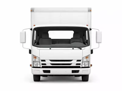 Isuzu NPR Box Truck Low Poly Cargo Delivery Vehicle Low-poly 3D model