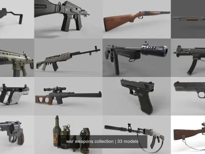 war weapons collection 3D Model Pack
