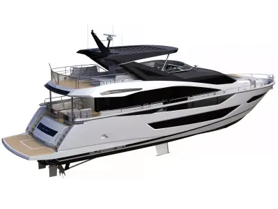 Luxury Motor Flybridge Yacht 3D model