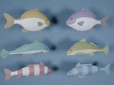 Low Poly Fish Free low-poly 3D model