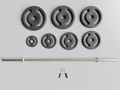 Gym Barbell 001 3D model