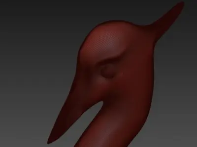 Deco Figurine Heron yellow 3D model