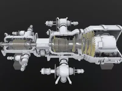 Turbine Cross section 3D model 3D model