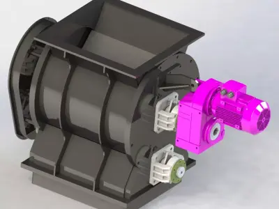 630 mm diameter airlock-rotary feeder 3D model