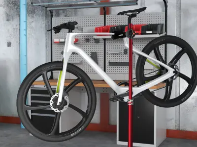 Bike on Repair Stand 3D model