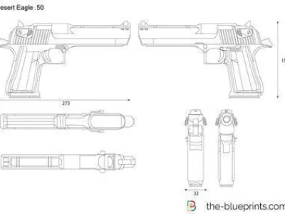 Desert Eagle pistol 3D model