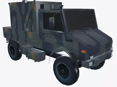 Low Poly Daimler Benz Unimog Low-poly 3D model