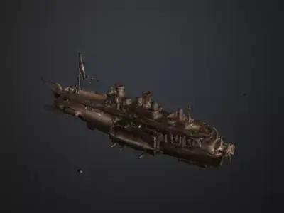 Steampunk Airship The Brass Leviathan 3D model