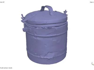 Rusty burnt military thermos 3D model