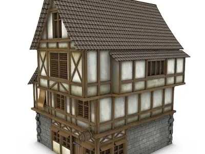 Medieval Building 21 Tavern Low-poly 3D model