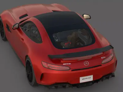 2017 Mercedes-Benz AMG GT R 3D Model  Red Hell Beast  3D model