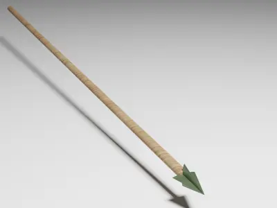 Spear arrow made of wood Free 3D model