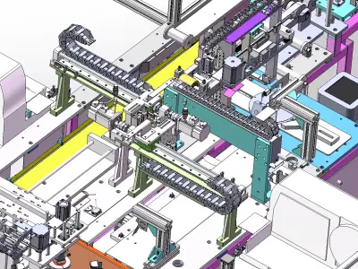 Vacuum packaging machine packaging and sorting line 3D model