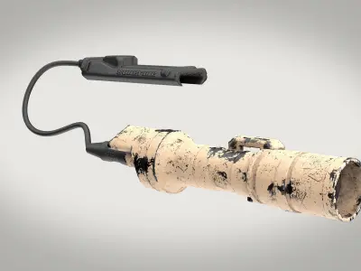 Tactical Flashlight Two Texture sets Low-poly 3D model