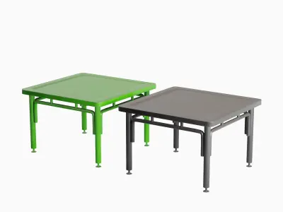 Steel Table Colored 03 Low-poly 3D model