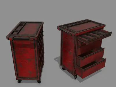 Cupboard metal cabinet with drawers Low-poly 3D model buy