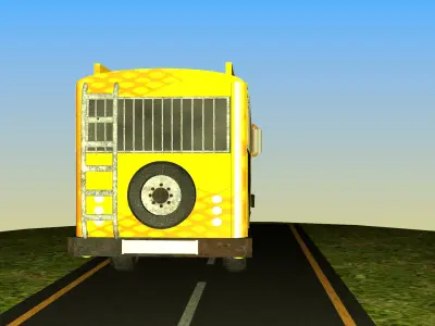 Indian Bus Model Type 4 Free low-poly 3D model