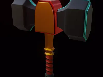 Stylized Hammer low-poly game ready Free low-poly 3D model