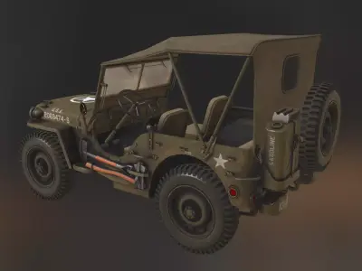 WW2 Jeep Low-poly 3D model