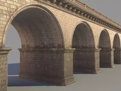 Arched stone bridge 3D model purchase