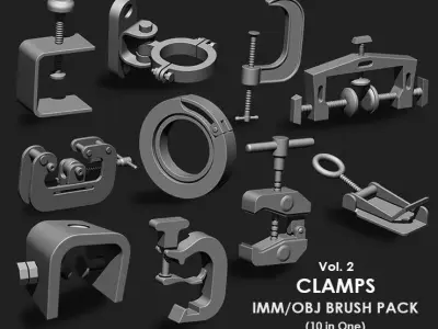 Clamps IMM OBJ Brush Pack 10 in One vol 2 3D model