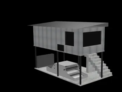factory 3d model tree house Free low-poly 3D model