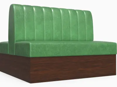 Double Sided Restaurant Booth Bench 3D model