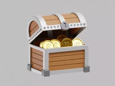 Chest Low-poly 3D model purchase