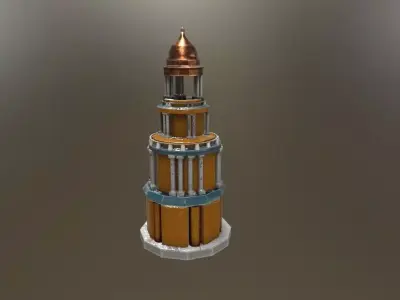 Church ruins Low-poly 3D model