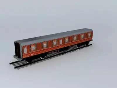 Eco Rail Track 1st Class CarriageDummy Old Steam Days Free 3D model