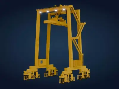 Harbor Crane  - Game Ready - PBR Low-poly 3D model