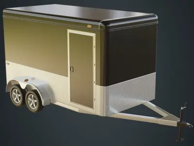 Cargo Trailer 1A Low-poly 3D model