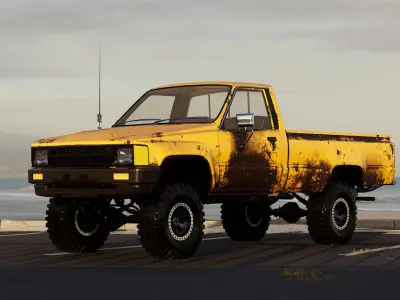 ZBL Pickup Car V2 - Unreal Engine Project Low-poly 3D model