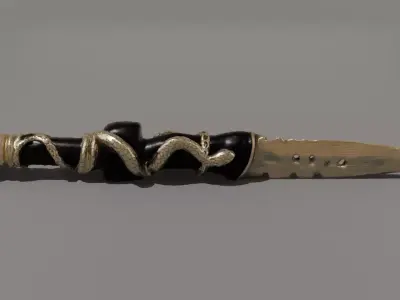 Forgotten Serpent Dagger Low Poly Dark Fantasy Low-poly 3D model