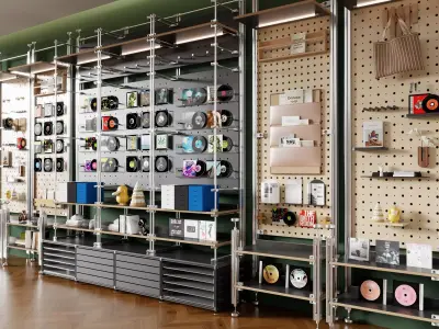 Modular Pegboard Retail Display System 3D Model Low-poly 3D model