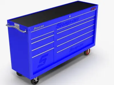 Tool Storage Blue Low-poly 3D model