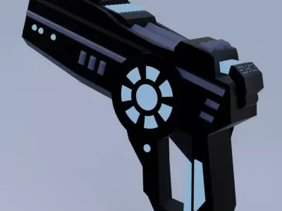 F96 Futuristic Revolver Low-poly 3D model