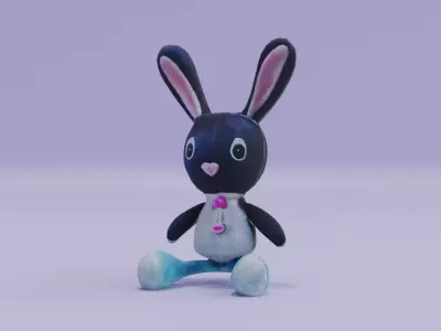 Bunny Plush Toy Doll Low-poly 3D model