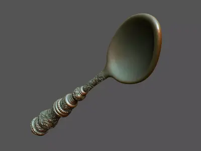 classic spoon gothic floral cnc decor art royal fork ornate old 3D print model