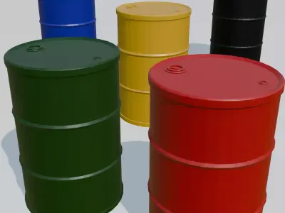 Industrial Metal Barrels Pack 3D model