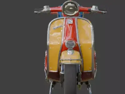 Classic Atompunk Jet Assisted Scooter 3D Model Low-poly 3D model