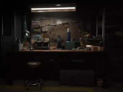 Workbench garage set 3D model
