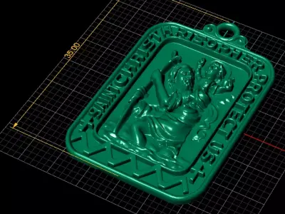 Saint Christopher  Pendant 3D print model