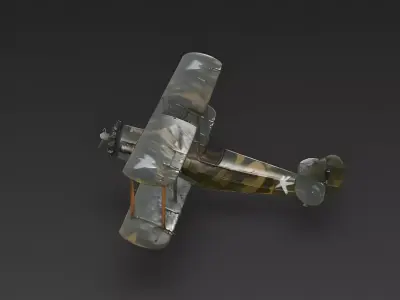 WWI Two-Seater Reconnaissance Biplane 3D Model Low-poly 3D model