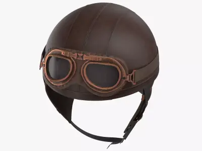 Retro Aviator Helmet 3D model